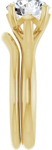 Sužadėtuvių Žiedas „Solitaire“ 585 Geltonojo Aukso Round 8mm (9)