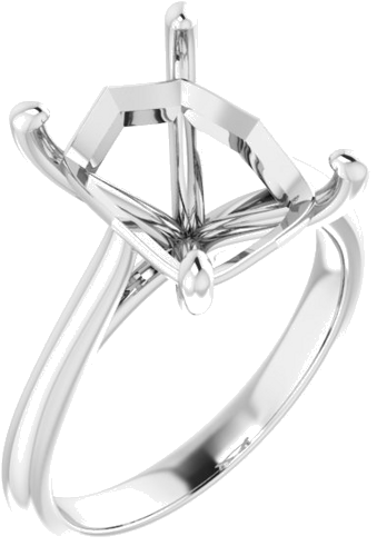 Sužadėtuvių Žiedas „Solitaire“ 585 Baltojo Aukso Emerald 11mm x 9mm (1)