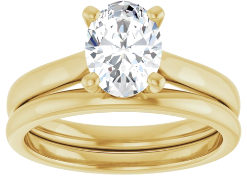 Sužadėtuvių Žiedas „Solitaire“ 750 Geltonojo Aukso Oval 8mm x 6mm (8)