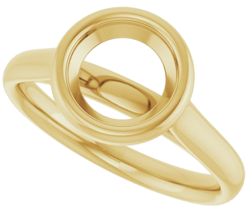 14K Yellow  7.4 mm Round Solitaire Engagement Ring Mounting (5)