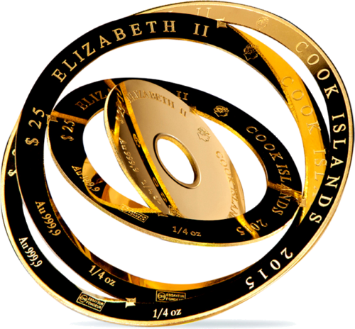 1 oz Армиллярная сфера 2015 Острова Кука золотая монета Valcambi (2)