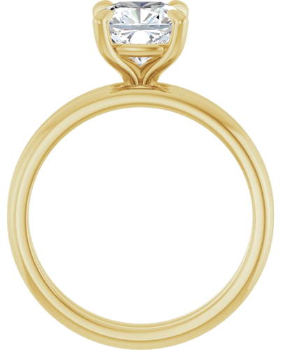 14K Yellow  7x7 mm Cushion Solitaire Engagement Ring Mounting (7)