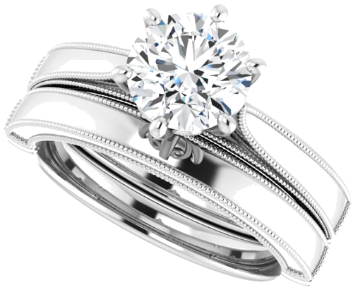 Sužadėtuvių Žiedas „Solitaire“ 950 Platinos Round 7mm (10)