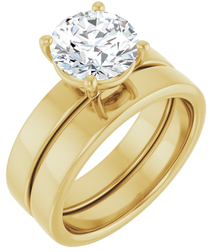 14K Yellow 8.2 mm Round Solitaire Engagement Ring Mounting (6)