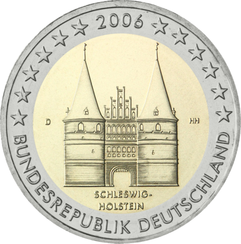 2006 Vokietija Šlėzvigas - Holšteinas 2 eurų moneta (1)