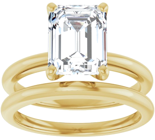 14K Yellow  9x7 mm Emerald Solitaire Engagement Ring Mounting (8)