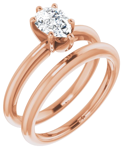 Sužadėtuvių Žiedas 14k rose gold Pear 7mm x 5mm (6)