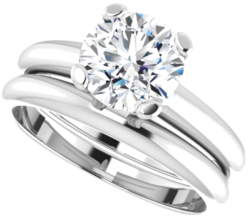 Sužadėtuvių Žiedas „Solitaire“ 585 Baltojo Aukso Round 7.4mm (7)