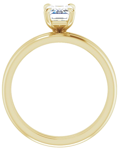 10K Yellow  7x5 mm Emerald Solitaire Engagement Ring Mounting (7)