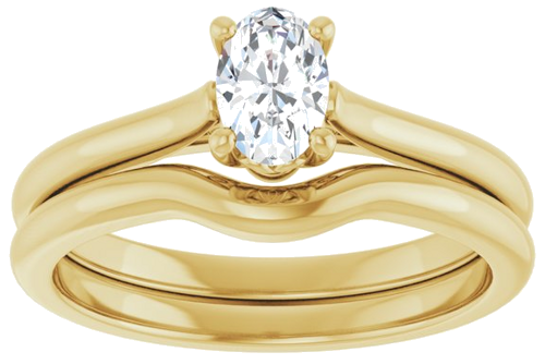 Sužadėtuvių Žiedas „Solitaire“ 585 Geltonojo Aukso Oval 6mm x 4mm (8)