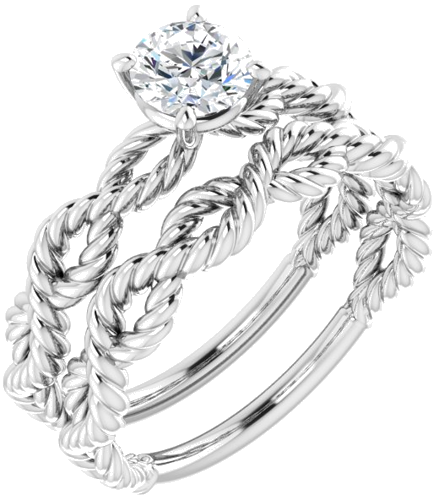 18K White  5.2 mm Round Solitaire Engagement Ring Mounting (6)