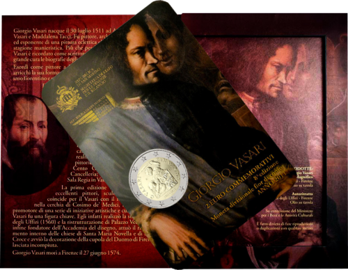 2011 San Marinas Giorgio Vasari 2 eurų moneta (4)