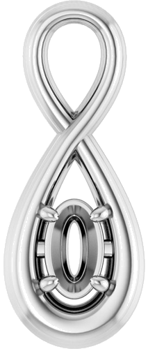 Pakabukas „Infinity-Inspired Solitaire“ 10k white gold Oval 5mm x 3mm (1)