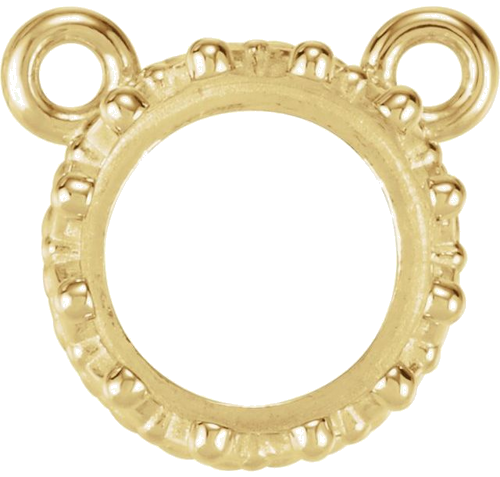 Pakabukas „Cabochon Crown“ 585 Geltonojo Aukso Round 8mm (1)