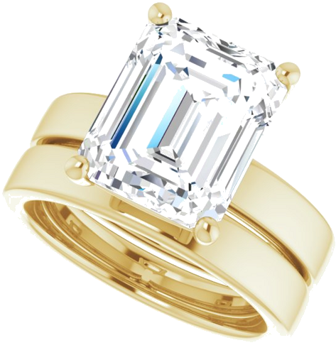 14K Yellow 11x9 mm Emerald Solitaire Engagement Ring Mounting (10)