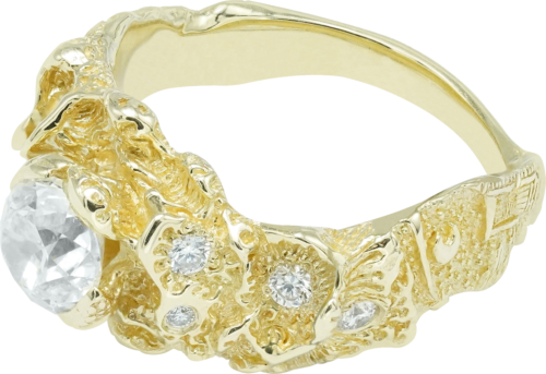 Auksinis žiedas su deimantais (3)