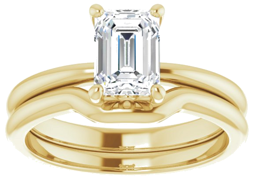 Sužadėtuvių Žiedas „Solitaire“ 585 Geltonojo Aukso Emerald 7mm x 5mm (8)