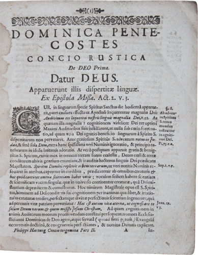 Антикварна книга „Concionis Tergeminae“. Pars II (P. Hartung, 1700 г., Кьолн) (4)