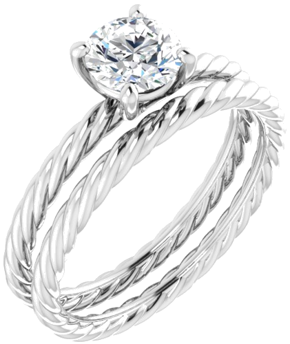 14K White 5.8 mm Round Solitaire Engagement Ring Mounting (6)