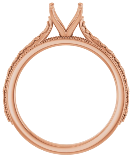14K Rose  6.5 mm Round Solitaire Engagement Ring Mounting (2)