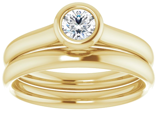 14K Yellow  4.1 mm Round Solitaire Engagement Ring Mounting (8)
