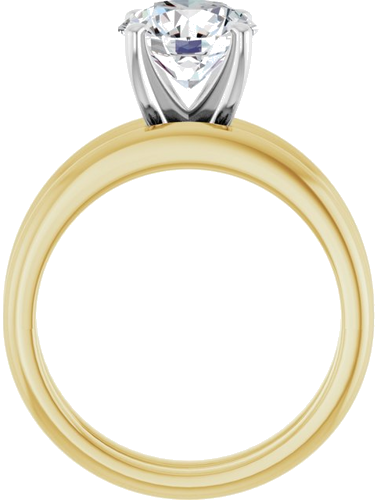 14K Yellow   White  8 mm Round Solitaire Engagement Ring Mounting (7)