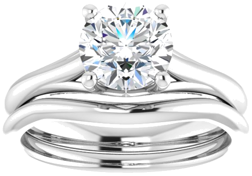 Sužadėtuvių Žiedas „Solitaire“ 585 Baltojo Aukso Round 7mm (8)