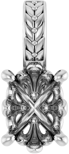 14K White  7x5 mm Oval Pendant Mounting (1)