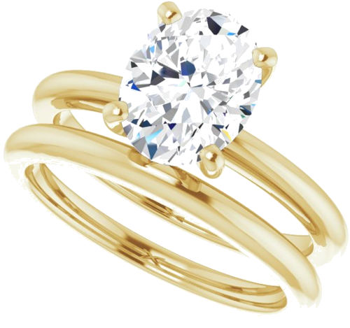 Sužadėtuvių Žiedas „Solitaire“ 417 Geltonojo Aukso Oval 9mm x 7mm (10)