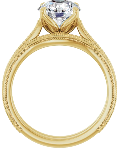 14K Yellow  8 mm Round Solitaire Engagement Ring Mounting (7)