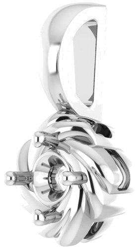 Pakabukas „Knot“ 585 Baltojo Aukso Round 4.5mm (2)