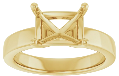 14K Yellow 9x7 mm Emerald Solitaire Engagement Ring Mounting (3)