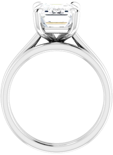 14K White  10x8 mm Emerald Solitaire Engagement Ring Mounting (7)