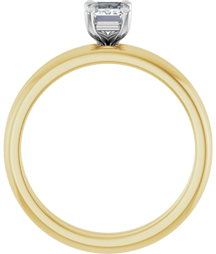 Sužadėtuvių Žiedas 585 Baltojo Ir Geltonojo Aukso Emerald 6mm x 4mm (7)