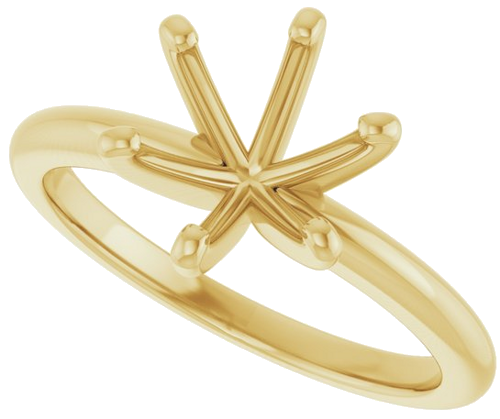 14K Yellow  8.2 mm Round Solitaire Engagement Ring Mounting (5)