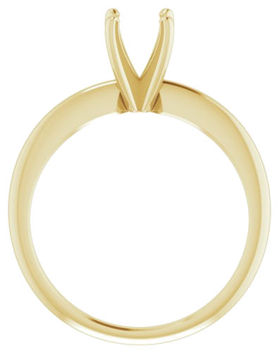 14K Yellow 5.7-6.0 mm Round 4-Prong Comfort-fit Solitaire Ring Mounting (2)
