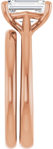 Sužadėtuvių Žiedas „Solitaire“ 585 Rožinis Aukso Emerald 8mm x 6mm (9)