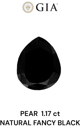 1.17 carat Fancy Black-VVS2 Natūralus Pear Deimantas (1)