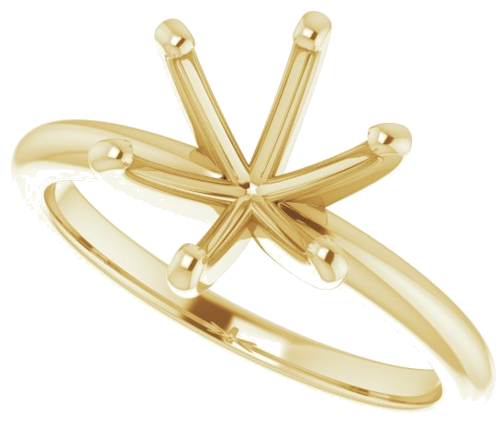 14K Yellow  8.8 mm Round Solitaire Engagement Ring Mounting (5)