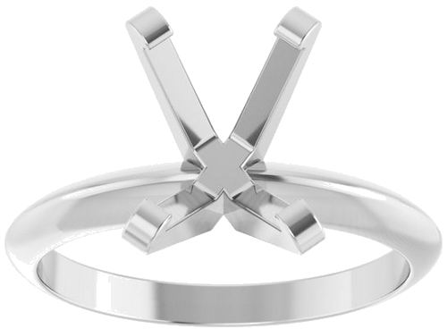 14K White 8.5x6.5 mm Emerald Solitaire Engagement Ring Mounting (3)