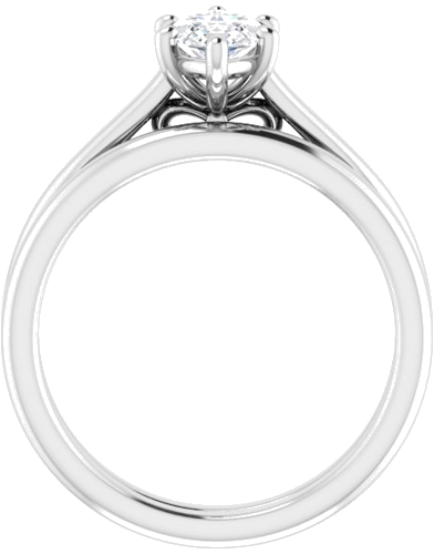 14K White  10x5 mm Marquise Solitaire Engagement Ring Mounting (7)