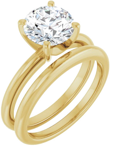 18K Yellow  8 mm Round Solitaire Engagement Ring Mounting (6)
