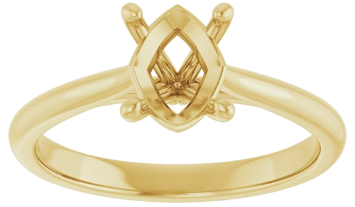 10K Yellow 8x6 mm Oval Solitaire Engagement Ring Mounting (3)