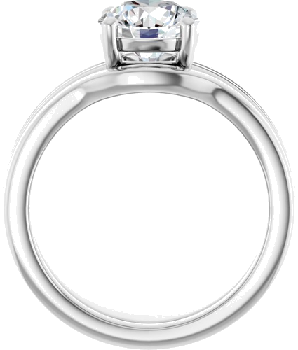 14K White 7.4 mm Round Solitaire Engagement Ring Mounting (7)