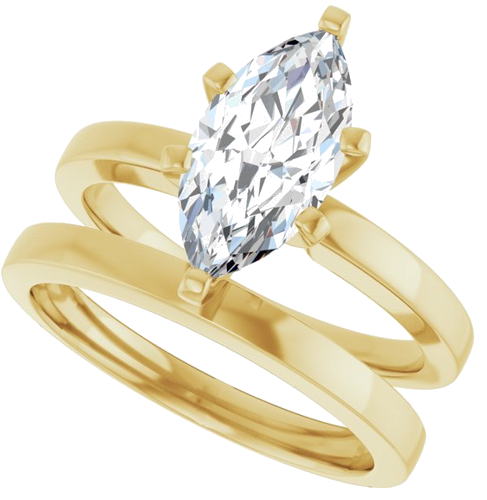 Sužadėtuvių Žiedas „Solitaire“ 585 Geltonojo Aukso Marquise 12mm x 6mm (10)