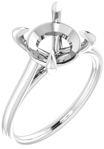 Platinum  9.4 mm Round Solitaire Engagement Ring Mounting (1)