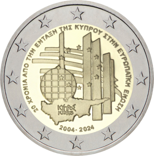 2 евро монета за юбилея от членството в ЕС 2024 Кипър Proof (2)