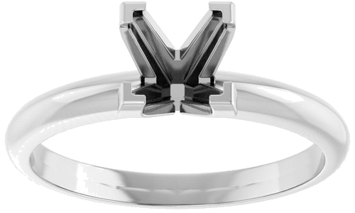 10K White 5.5 mm Square 4-Prong Solitaire Ring Mounting (3)