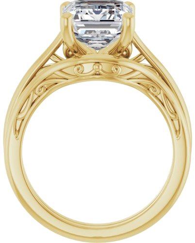 14K Yellow 10x8 mm Emerald Solitaire Engagement Ring Mounting (7)