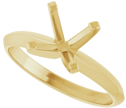 14K Yellow 7.6 mm Round Solitaire Engagement Ring Mounting (5)